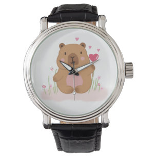 Cute Capybara Love Valentine Anniversary Gift Watch