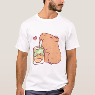 Cute Capybara Loves Orange Juice T-Shirt