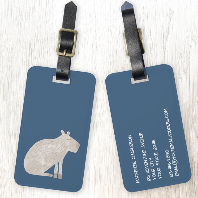 Cute Capybara Luggage Tag (Creator Uploaded)