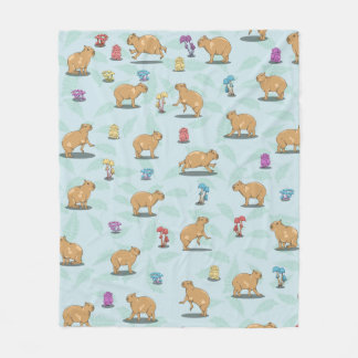 Cute capybara Pattern Fleece Blanket