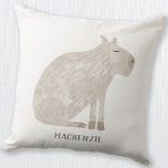 Cute Capybara Personalised Cushion<br><div class="desc">A fun watercolor capybara for animal and wildlife lovers.  Original art by Nic Squirrell. Change or remove the name to personalise.</div>