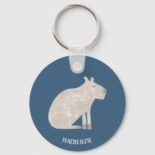 Cute Capybara Personalised Key Ring