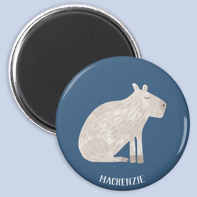 Cute Capybara Personalised Magnet (Fun personalized capybara magnet for animal lovers)