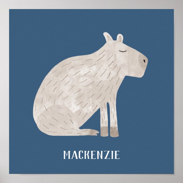 Cute Capybara Personalised Poster (Front)