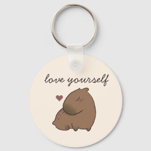 Cute capybara post-it notes key ring