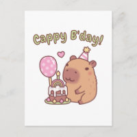 Cute Capybara Rainbow Birthday Cake Cappy Bday