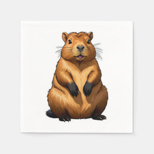 Cute Capybara Rodent Animal Illustration Napkin