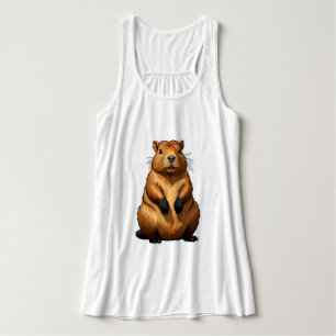 Cute Capybara Rodent Animal Illustration Singlet