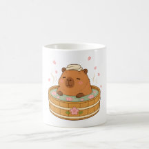 Cute Capybara Sakura Onsen Cherry Blossom Mug