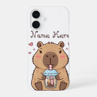 Cute Capybara Sipping Boba Tea