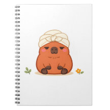 Cute Capybara Spa Day Towel Turban Notebook
