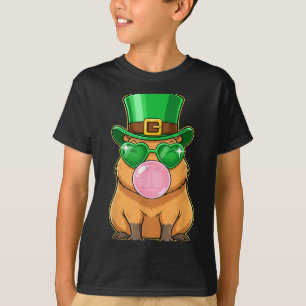 Cute Capybara St Patricks Day Capybara Bubble Gum T-Shirt