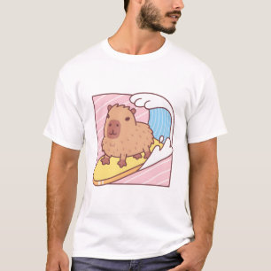 Cute Capybara Surfing On Surfboard T-Shirt