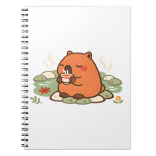 Cute Capybara Tea Time Onsen Hot Spring Notebook