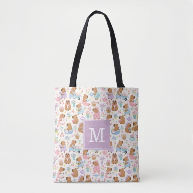 Cute Capybara Tote Bag (Front)