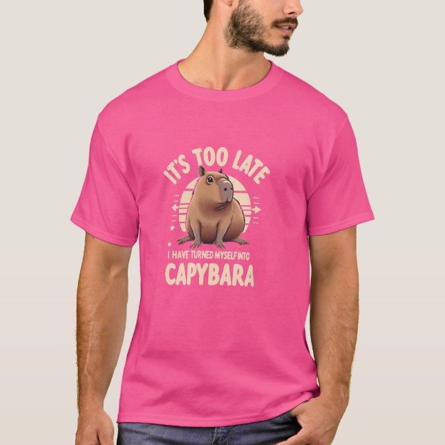 Cute Capybara Transformation - Humourous Meme Insp T-Shirt (Front)