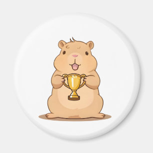 Cute Capybara Trophy Winner Kawaii Design Magnet