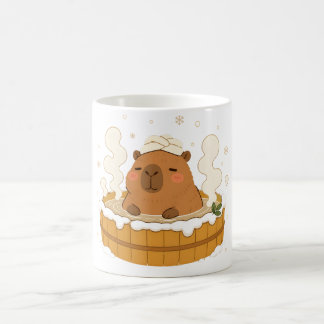 Cute Capybara Winter Onsen Snow Hot Spring Mug