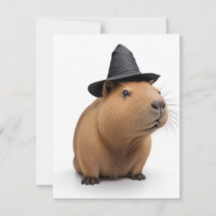Cute Capybara Witch Holiday Card