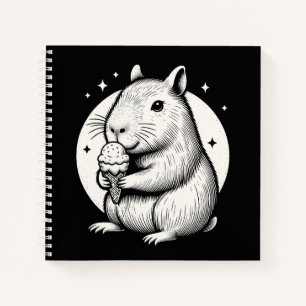 Cute Capybara with Ice Cream Code Kawaii Notebook