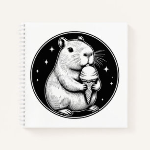 Cute Capybara with Ice Cream Code Kawaii  Notebook