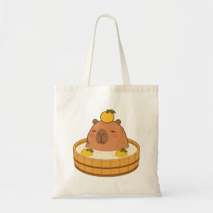 Cute Capybara Yuzu Bath Onsen Kawaii Tote Bag