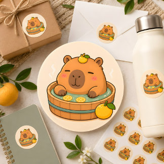Cute Capybara Yuzu Spa Kawaii Animal Sticker