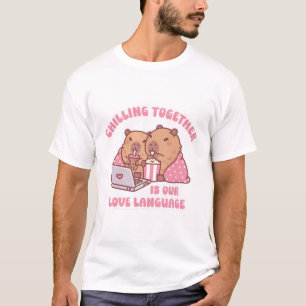 Cute Capybaras Chilling Together Is Our Love Langu T-Shirt