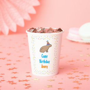 Cute Capybaras Colourful Kids Rainforest Birthday Paper Cups