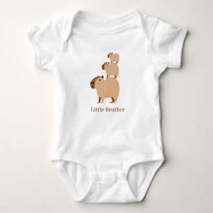 Cute Capybaras Little Brother Baby Bodysuit