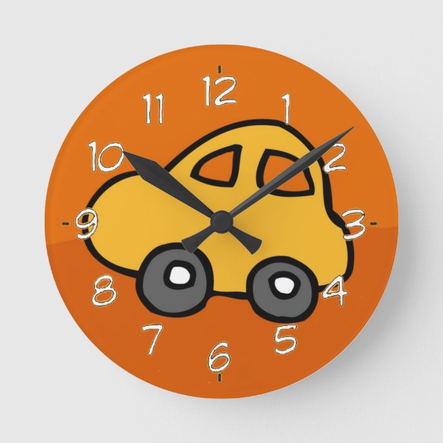 Cute CAR Round Clock (Front)