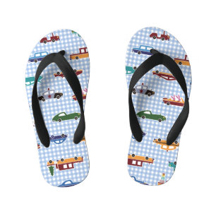 Cute Car Sketch: Simple Seamless Kid's Jandals