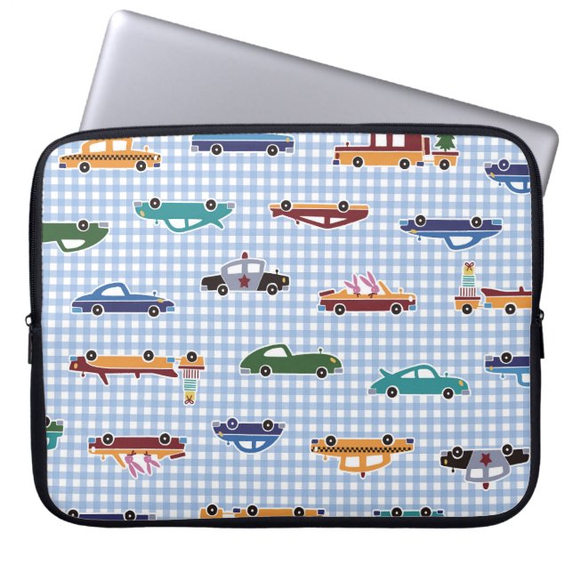 Cute Car Sketch: Simple Seamless Laptop Sleeve (Front)