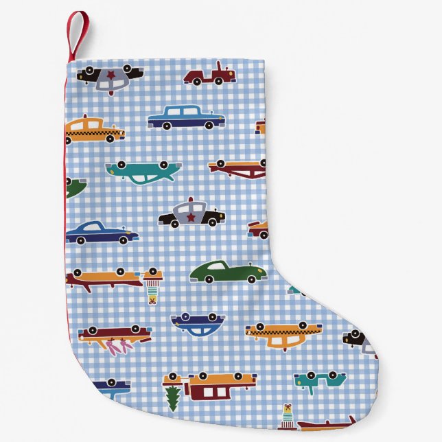 Cute Car Sketch: Simple Seamless Small Christmas Stocking (Front)