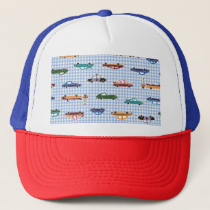 Cute Car Sketch: Simple Seamless Trucker Hat