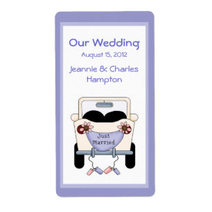 Cute Car Wedding Mini Wine Label