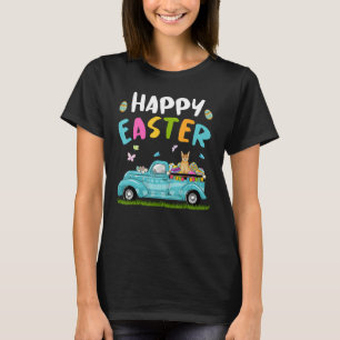 Cute Caracal With Bunny Ears Egg Hunting Truck Eas T-Shirt