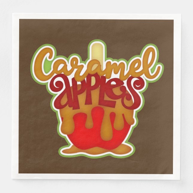 Cute Caramel apples party Napkin (Front)