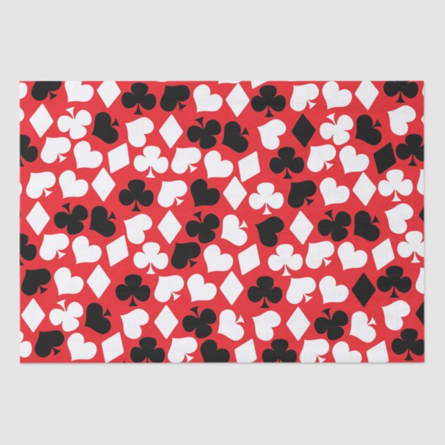 Cute card suit pattern casino party gambling tissue paper (Front)