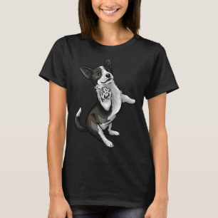Cute Cardigan Welsh Corgi Black And White Brindle T-Shirt