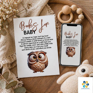 Cute Caricature Owl Baby Boy Shower Invitation