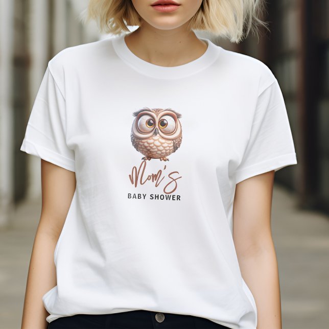 Cute Caricature Owl Baby Boy Shower T-Shirt (Creator Uploaded)