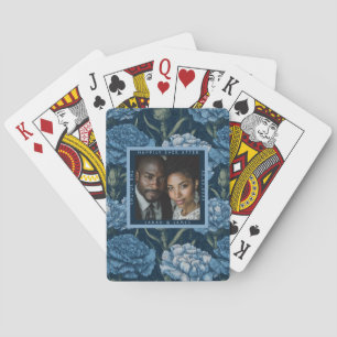 Cute Carnation Charm Modern Wedding Playing Cards