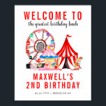 Cute Carnival Circus Festival Show Kid Birthday Po Poster<br><div class="desc">Cute Carnival Circus Festival Show Kid Birthday Poster (</div>