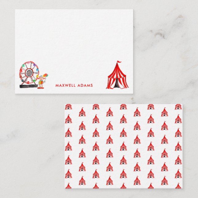 Cute Carnival Circus Show Clowns Balloons Kids Card (Front/Back)