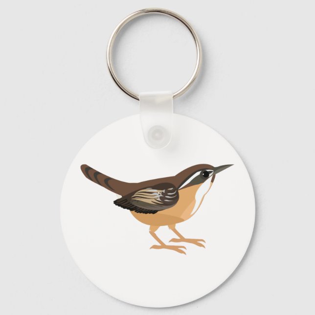 Cute Carolina Wren Key Ring (Front)