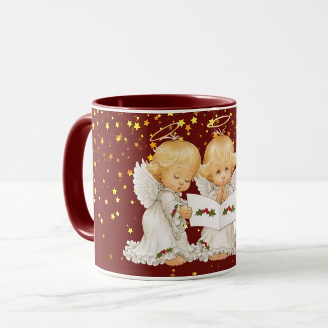 Cute Caroling Angels Mug (Front Left)