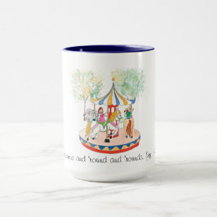 Cute Carousel Fun Colourful Childrens Ilustration Mug