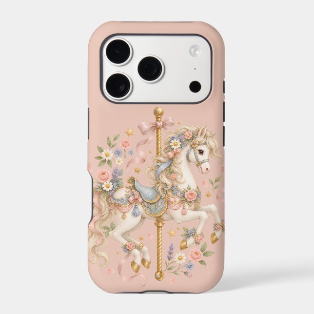 Cute Carousel Horse Vintage Art (Back)