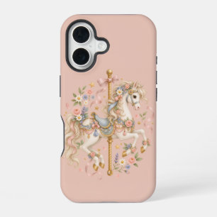 Cute Carousel Horse Vintage Art iPhone 16 Case